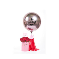 Globo Gigante personalizado con caja circular de rosas. Globo Gigante personalizado con caja circular de rosas. - Sweet Surprise Boutique